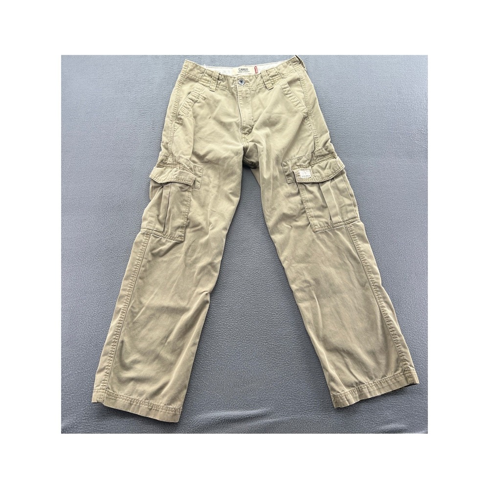 VTG Levis Cargo Pants Mens 30x32 Loose Straight Leg Khaki Tan Cotton Utility